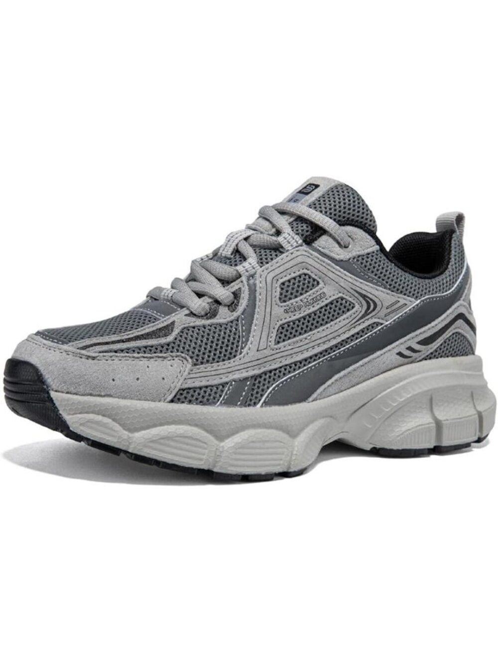 Women's Dark Grey Chunky Fashion Sneakers Casual Sports Shoes Mesh Athletic